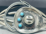 Gasp! Cowboy Hat And Lasso Native American Navajo Turquoise Sterling Silver Bracelet-Nativo Arts