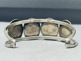 Rare Vintage Native American Navajo Mother Of Pearl Sterling Silver Bracelet-Nativo Arts