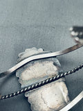 Rare Pilot Mountain Turquoise Vintage Native American Navajo Sterling Silver Bracelet-Nativo Arts