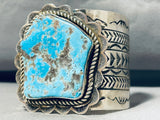 180 Grams Native American Navajo Turquoise Huge Sterling Silver Bracelet Cuff-Nativo Arts