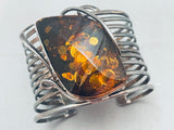 Best Vintage Native American Navajo Amber Sterling Silver Ancient Tree Sap Bracelet-Nativo Arts