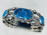 Most Unique Coiled Lapis Vintage Native American Navajo Sterling Silver Bracelet-Nativo Arts