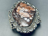 Joe Tso (d) Vintage Native American Navajo White Water Agate Sterling Silver Bracelet Cuff-Nativo Arts
