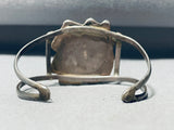 One Of The Most Unique Vintage Native American Navajo Turquoise Inlay Sterling Silver Bracelet-Nativo Arts