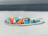 Outstanding Native American Navajo Blue Diamond Turquoise Sterling Silver Bracelet Signed-Nativo Arts