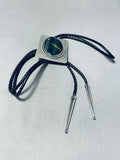 Hypnotic Vintage Signed Native American Navajo Huge Tiger Eye Sterling Silver Bolo-Nativo Arts