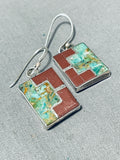 Native American Dynamic Vintage Paiute Royston Turquoise Sterling Silver Earrings-Nativo Arts