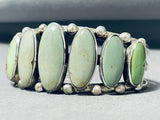 Heavy Vintage Native American Navajo Light Green Turquoise Sterling Silver Bracelet-Nativo Arts