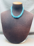 Turquoise Heishi Vintage Navajo Sterling Silver Necklace-Nativo Arts
