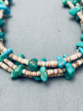 Very Old Vintage Native American Navajo Turquoise Nugget Heishi Necklace Old-Nativo Arts