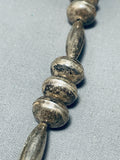 One Of The Most Unique Vintage Native American Navajo Hand Hammered Sterling Silver Necklace-Nativo Arts