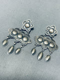Fabulous Vintage Native American Navajo Sterling Silver Repousse Earrings-Nativo Arts