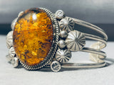 Danny Etsitty Ancient Tree Sap Vintage Native American Navajo Sterling Silver Bracelet-Nativo Arts