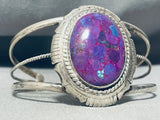 Domed Purple Sugilite Vintage Native American Navajo Sterling Silver Bracelet-Nativo Arts