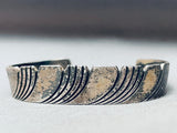 Segmented Waves Vintage Native American Navajo Sterling Silver Bracelet Cuff-Nativo Arts