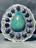 164 Grams Gorgy Native American Navajo Turquoise Sterling Silver Charoite Bracelet-Nativo Arts
