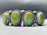 One Of The Best Vintage Native American Navajo Green Turquoise Sterling Silver Bracelet-Nativo Arts