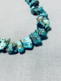 Unbelievable Vintage Native American Navajo Turquoise Chunks Sterling Silver Necklace-Nativo Arts