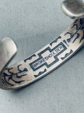 Important 6 Inch Wrist Vintage Choctaw Inlay Turquoise Sterling Silver Bracelet-Nativo Arts