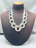 The Best Vintage Native American Navajo Onyx Sterling Silver Necklace-Nativo Arts