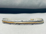 Stacker Feather Vintage Navajo Sterling Silver Hand Carved Bracelet-Nativo Arts