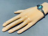 Breathtaking Vintage Native American Zuni Blue Gem Turquoise Sterling Silver Bracelet-Nativo Arts