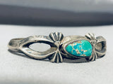 Stunning Vintage Native American Navajo Carico Lake Turquoise Sterling Silver Bracelet-Nativo Arts