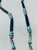 Woah! Vintage Native American Navajo Spiderweb Turquoise Sterling Silver Necklace Old-Nativo Arts