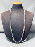 Sparkling Vintage Native American Navajo Pearls Sterling Silver Necklace-Nativo Arts