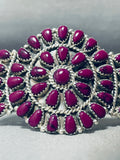 Incredible Native American Navajo Purple Stone Sterling Silver Cluster Bracelet-Nativo Arts