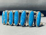 One Of The Coolest Vintage Native American Navajo Denmis Lapis Sterling Silver Bracelet-Nativo Arts