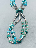 One Of The Best Vintage Santo Domingo Turquoise Sterling Silver Necklace-Nativo Arts