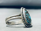 Expressive Vintage Native American Navajo Royston Turquoise Sterling Silver Ring-Nativo Arts