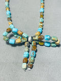 Bow Of Turquoise Native American Navajo Sterling Silver Necklace-Nativo Arts