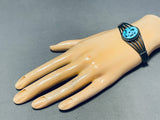 Amazing Vintage Native American Navajo Sleeping Beauty Turquoise Sterling Silver Bracelet-Nativo Arts