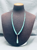 Very Unique Teardrop Turquoise Vintage Native American Navajo Heishi Necklace Old-Nativo Arts