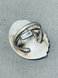 Impressive Vintage Native American Navajo Frogskin Turquoise Sterling Silver Ring-Nativo Arts