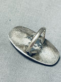 Enormous Vintage Native American Navajo Signed Morenci Turquoise Sterling Silver Ring-Nativo Arts