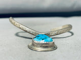 Unique Vintage Native American Navajo Morenci Turquoise Sterling Silver Bracelet-Nativo Arts