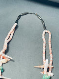 One Of The Best Vintage Santo Domingo Turquoise Shell Silver Necklace