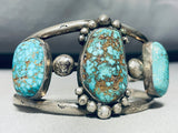 Birdseye Mine!! Vintage Native American Navajo Turquoise Sterling Silver Bracelet-Nativo Arts