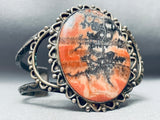 Huge Vintage Native American Navajo Petrified Wood Sterling Silver Bracelet-Nativo Arts