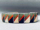 6 Inch Wrist One Of Most Unique Vintage Southwest Sterling Silver Bracelet-Nativo Arts