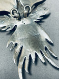 Hand Tooled Flare!! Charlie Johnson Vintage Native American Navajo Sterling Silver Necklace-Nativo Arts