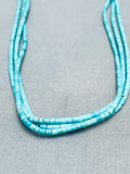One Of The Finest Vintage Native American Navajo Turquoise Heishi Sterling Silver Necklace Old-Nativo Arts