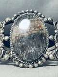 Midnight Foggy Dream Vintage Native American Navajo Sterling Silver Agate Bracelet-Nativo Arts