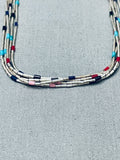 Intricate Vintage Native American Navajo Sterling Silver Heishi Necklace Old-Nativo Arts