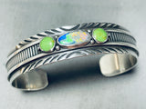 Opulent Opal!! Vintage Native American Navajo Gaspeite Sterling Silver Bracelet-Nativo Arts