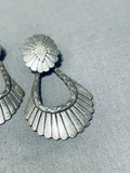 Fabulous Vintage Native American Navajo Sterling Silver Pendant Earrings-Nativo Arts