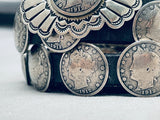 Hand Wrought Vintage Native American Navajo Coin Sterling Silver Concho Belt Old-Nativo Arts